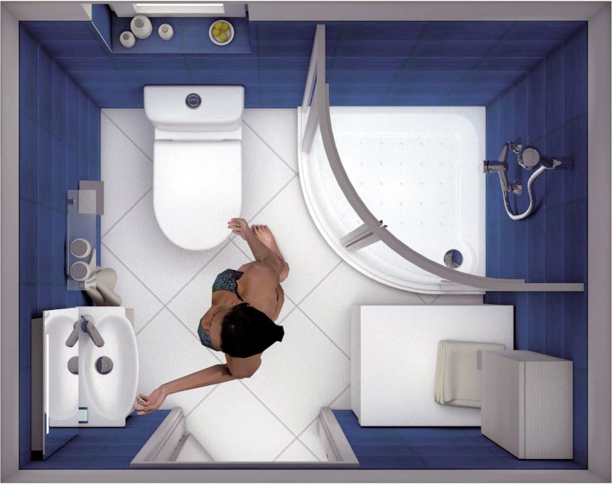 Návrhy malých koupelen – 2,4 m2 a 2,15 m2