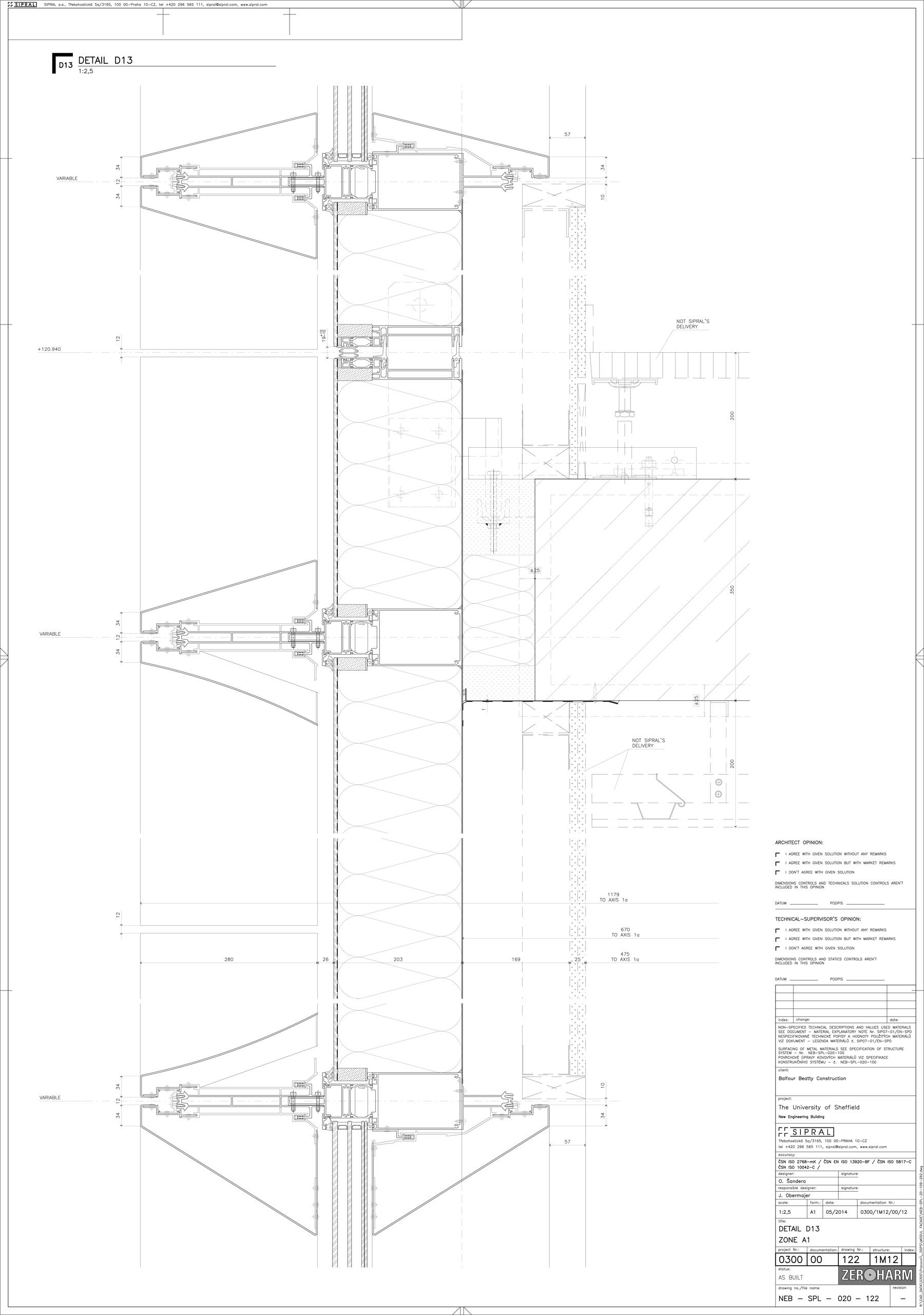 Detail řešení fasády sheffieldské univerzity