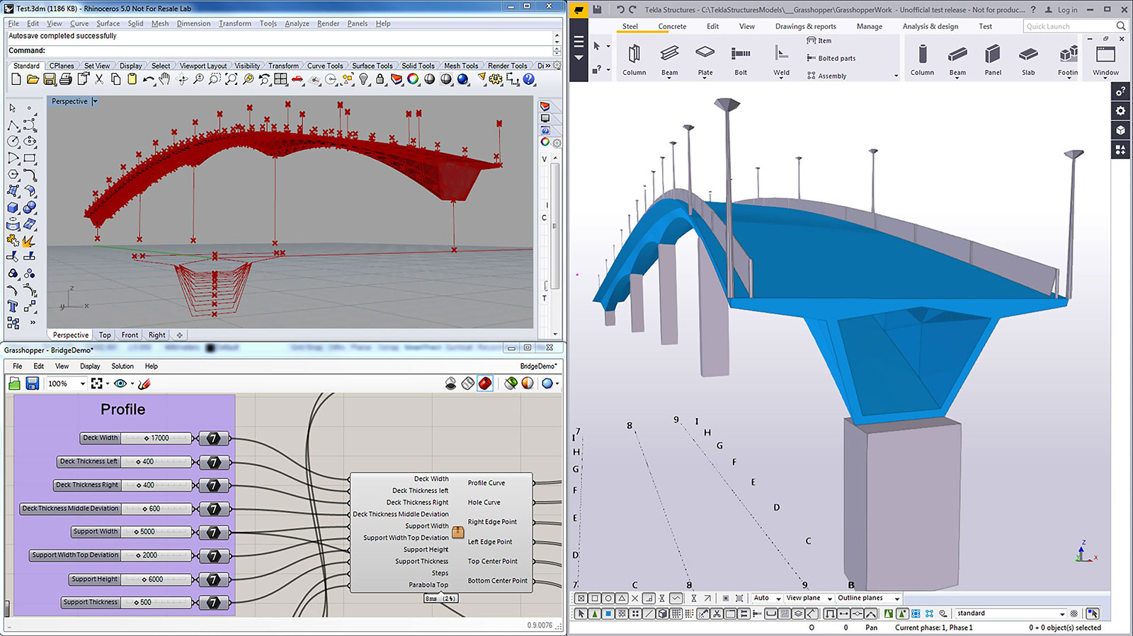 Přímé propojení s Rhinoceros a Grasshopper ukázka parametrického modelování