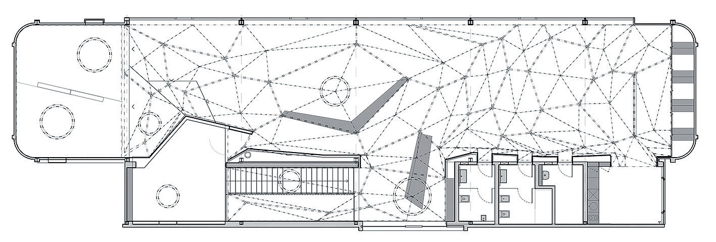 Půdorys 2.NP schéma geometrické struktury