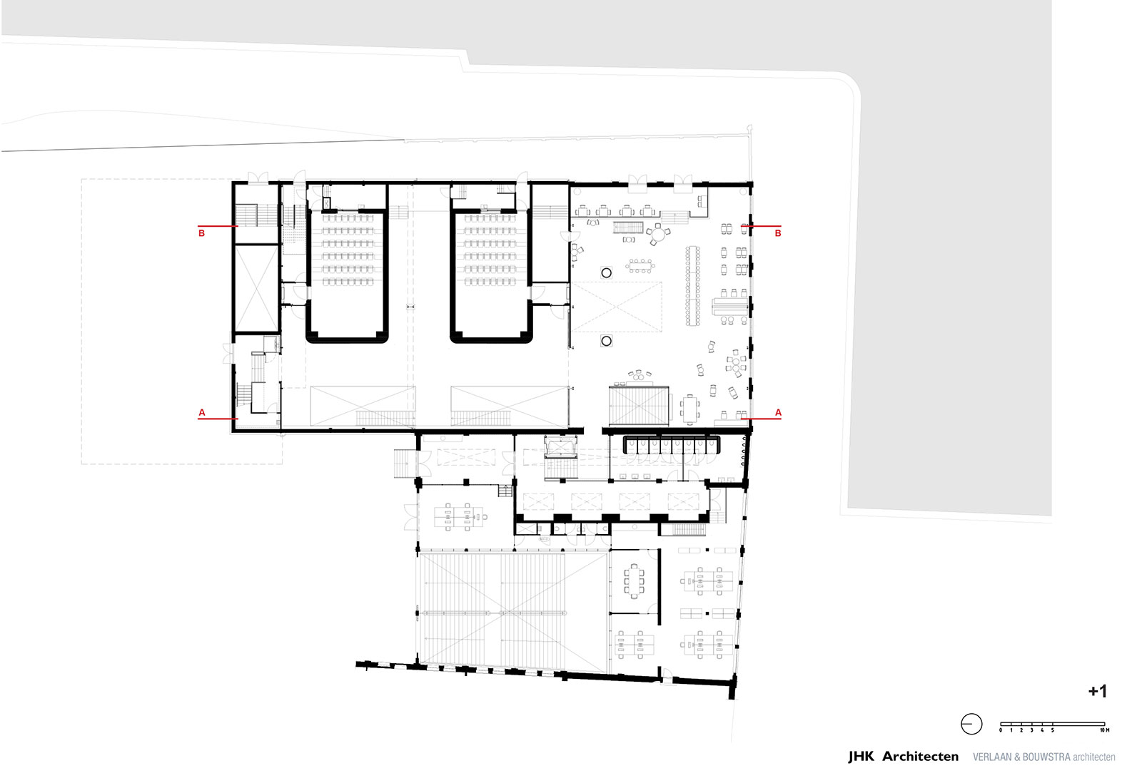 JHK Architecten Lumiere Cinema floorplans and sections 1