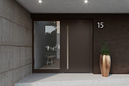 heroal nabízí poprvé vchodové dveře včetně výplně – s dveřním systémem heroal D 72 a ve spojení s vysoce kvalitními barevnými odstíny Les Couleurs® Le Corbusier. Foto: heroal