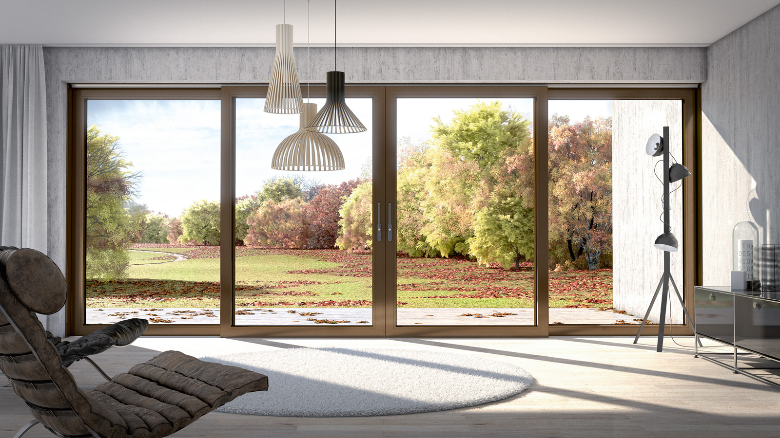 Nový posuvně-zdvižný systém Schüco LivIngSlide propojí interiér s domu s venkovní terasou.