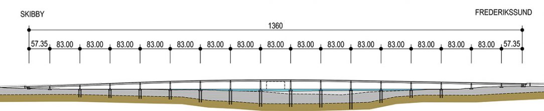 Obr. 3 Podélný řez mostem Obr. 3 Podélný řez mostem