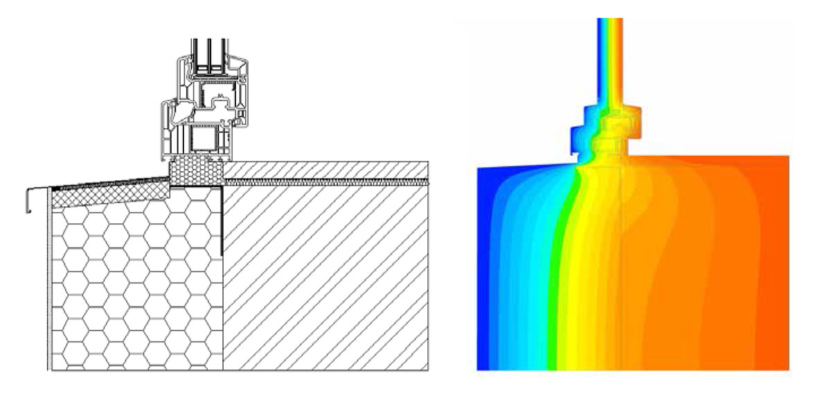 Obr. 1b Detail s průběžným ocelovým úhelníkem