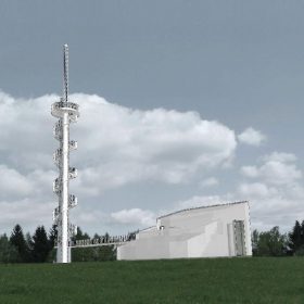 Revitalizace větrné elektrárny na vrchu Šibeníku a její transformace na rozhlednu. Studie Ing. arch. Pavel Suchý. 1. cena v soutěži v rámci projektu CENA PETRA PARLÉŘE 2014.