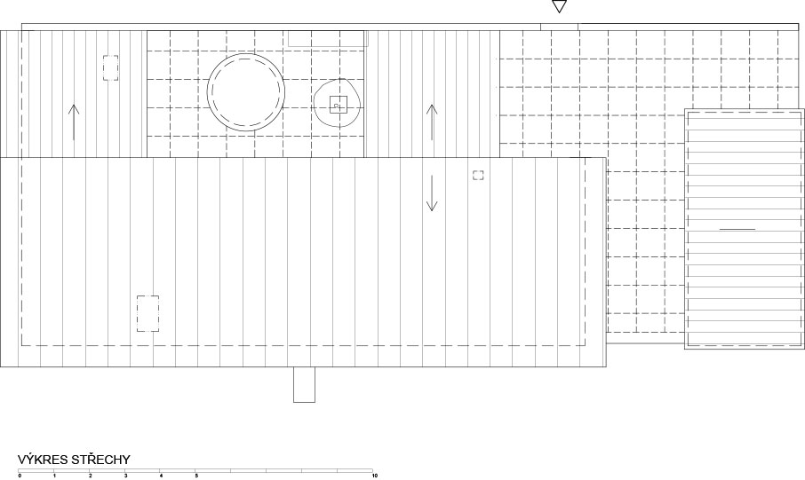Půdorysný pohled na střechu