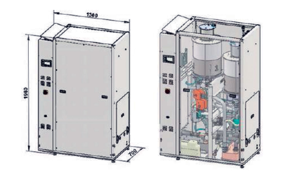 Obr. 3 Pohled na chladicí zařízení s chladicím výkonem 35 kW