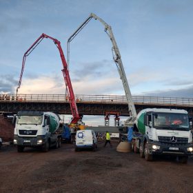 Betonáž mostní konstrukce v úseku Řevničov obchvat – Českomoravský beton a.s.