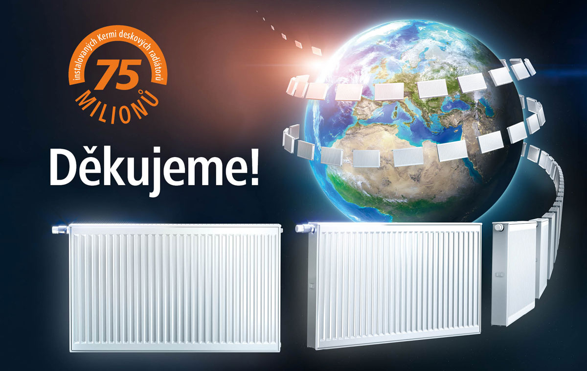 75 milionů instalovaných deskových radiátorů Kermi 75 milionů řešení pro inovativní ekologickou topnou techniku německé kvality