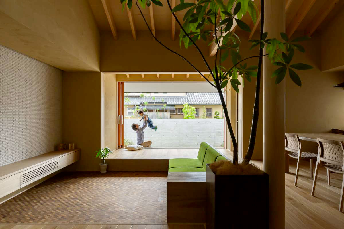 V zadním traktu domu je místnost v japonském stylu, kde je možné odpočívat.