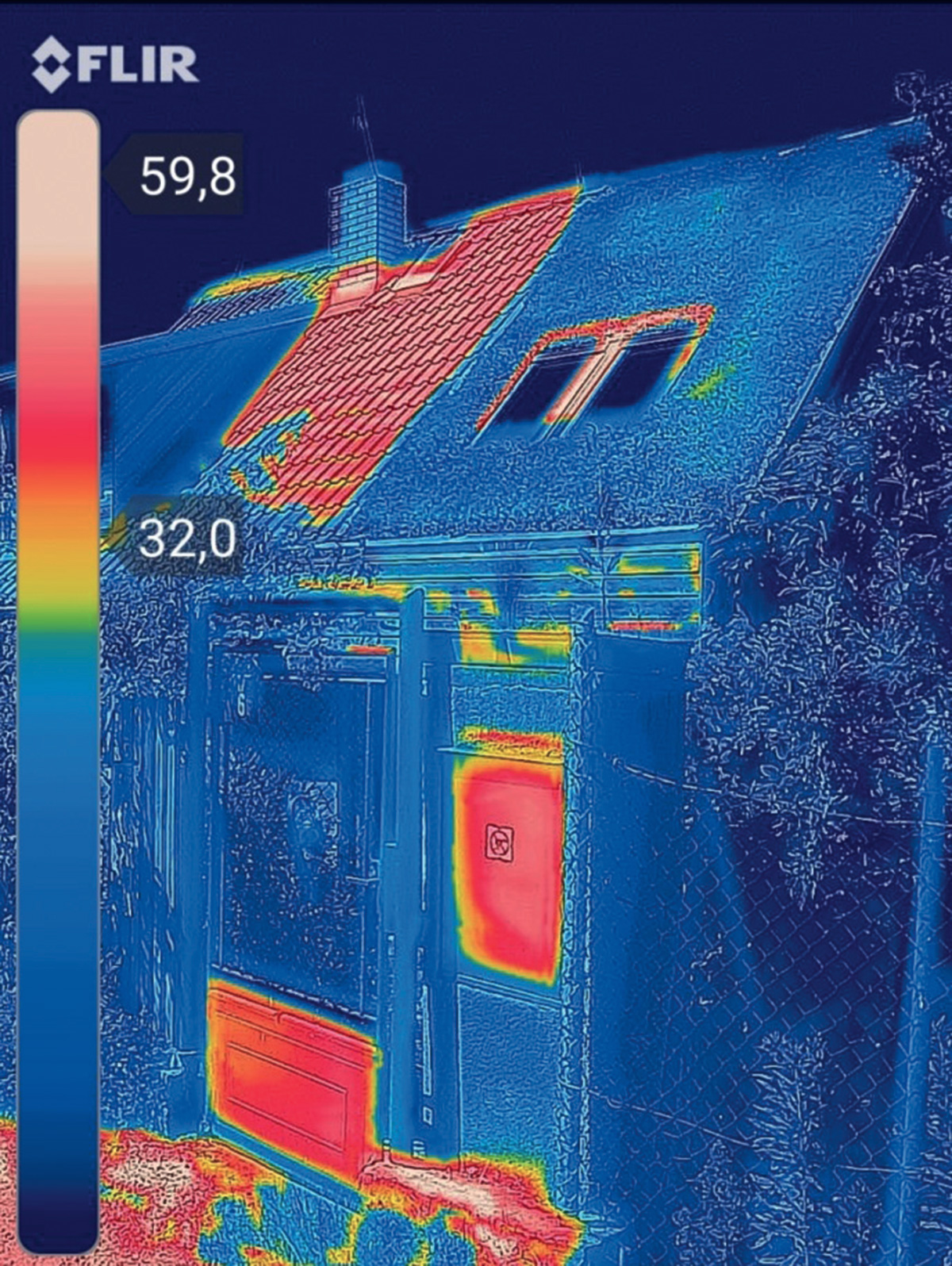 Obr. 4 Termosnímek vítězné střechy