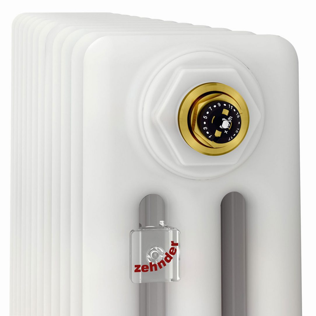 Verze článkového radiátoru Zehnder Charleston Completto s ventilem Q Tech zajistí automatické hydraulické vyvažování v otopné soustavě