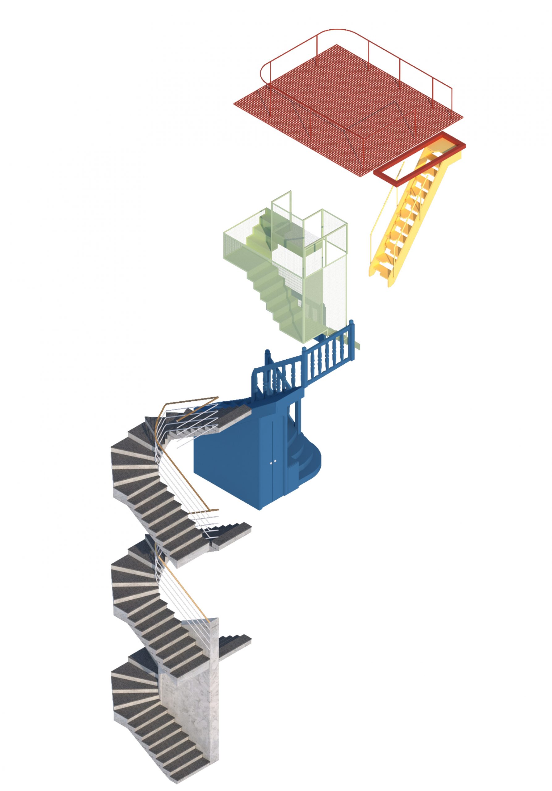 Model nového řešení schodiště