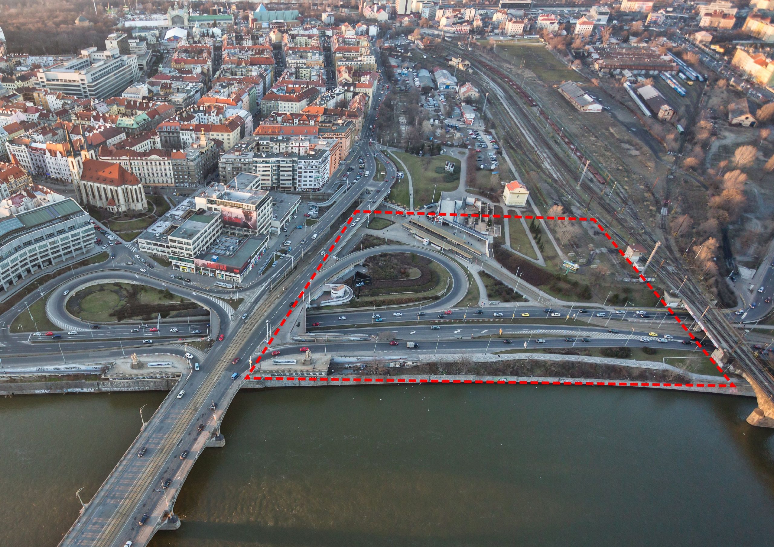 Vltavská, řešené území