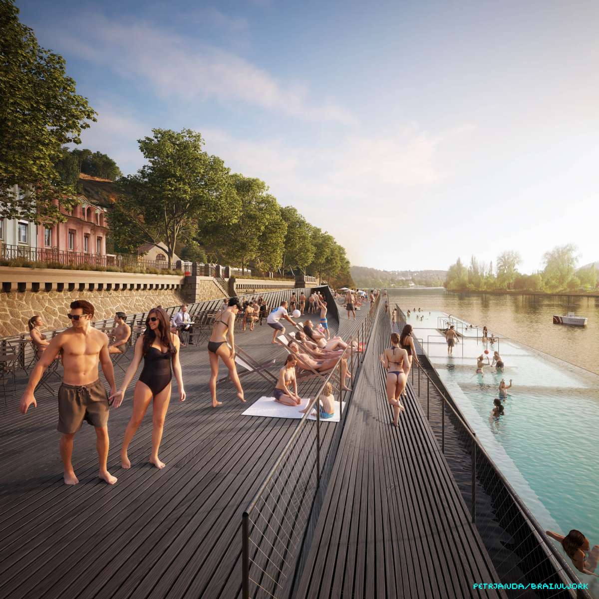 Lázně na Vltavě a  znovuzrození pražského nábřeží - plovoucí bazén