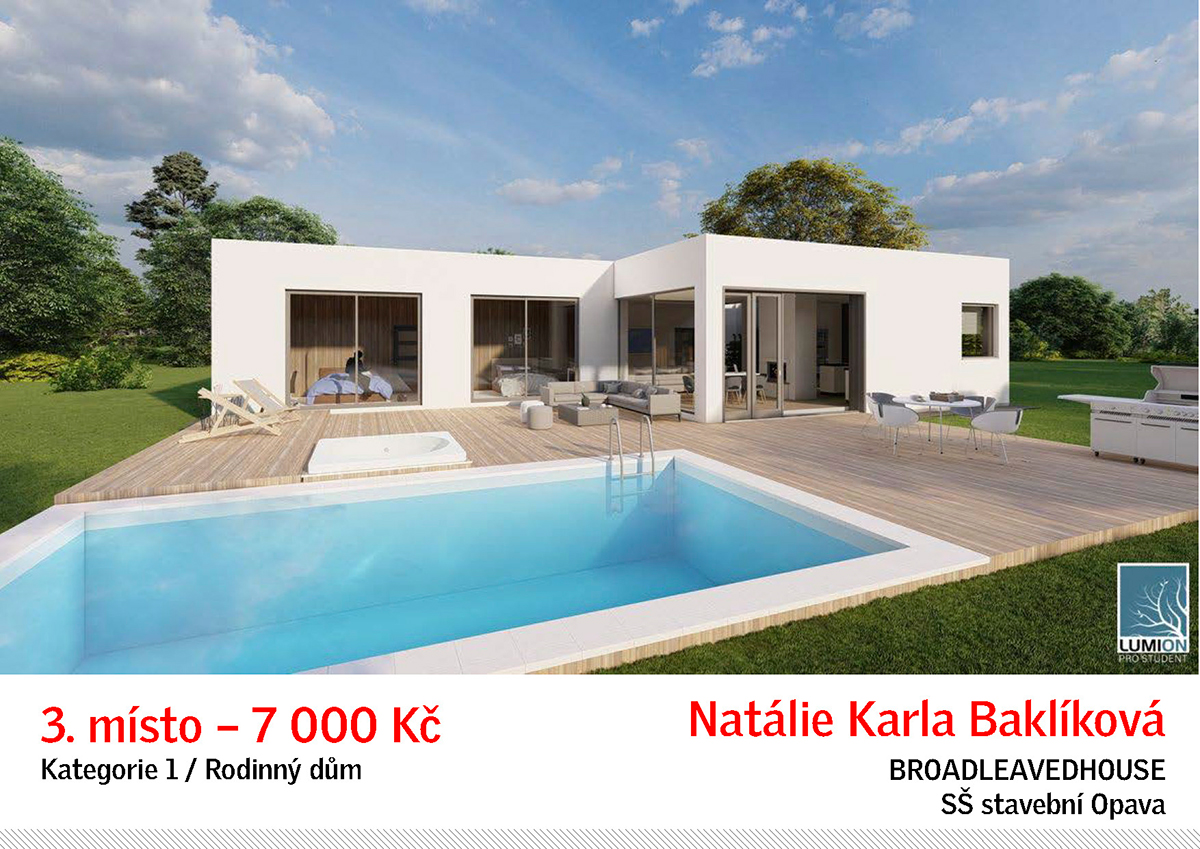 3. místo v kategorii Rodinný dům
Natálie Karla Baklíkováova╠ü