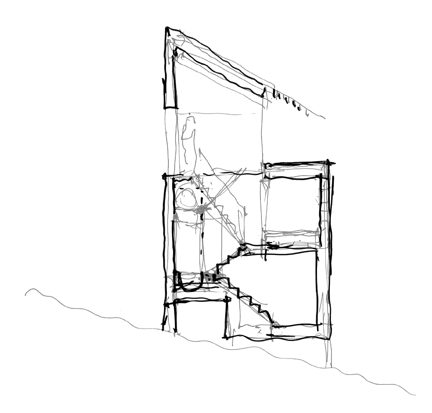 Breitenbach sketch TreeCabin BW Reiulf Ramstad Arkitekter