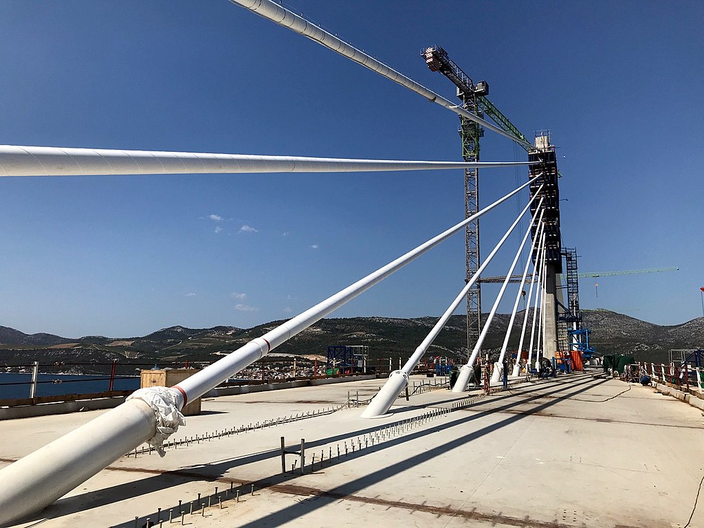 Pelješac bridge Pelješki most deck and cables 2021 07 21