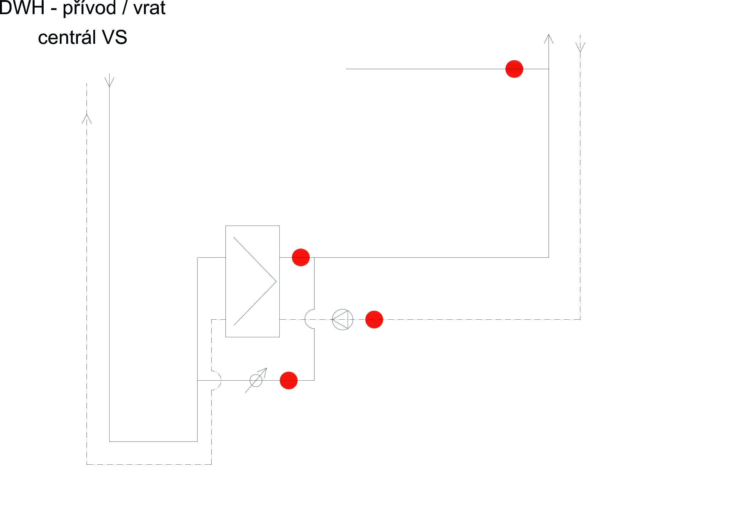 Obr. 2 Patní měřidlo (předávací bod – oddělovač), DWH pro objekt dialýzy
