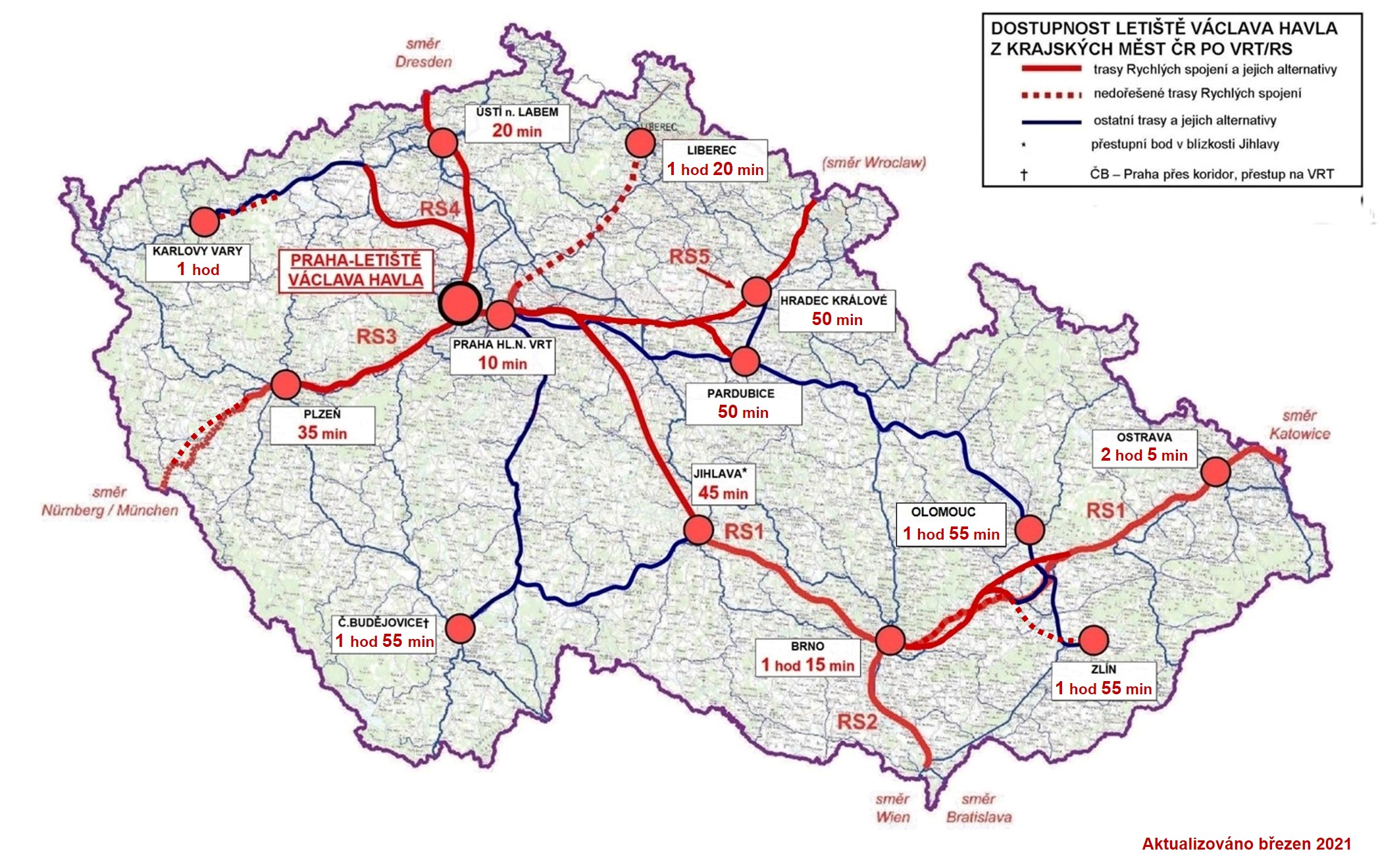 Dostupnost Letiště Václava Havla