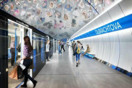 Vizualizace stanice Olbrachtova na plánované čtvrté lince D pražského metra