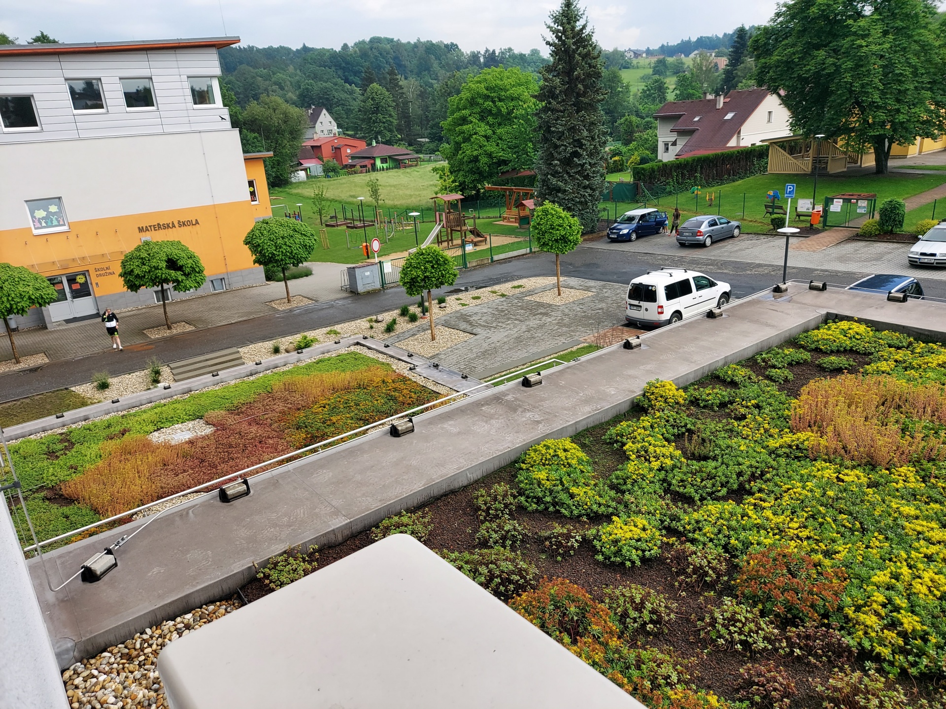 Extenzivní zelená střecha na ZŠ Václavovice