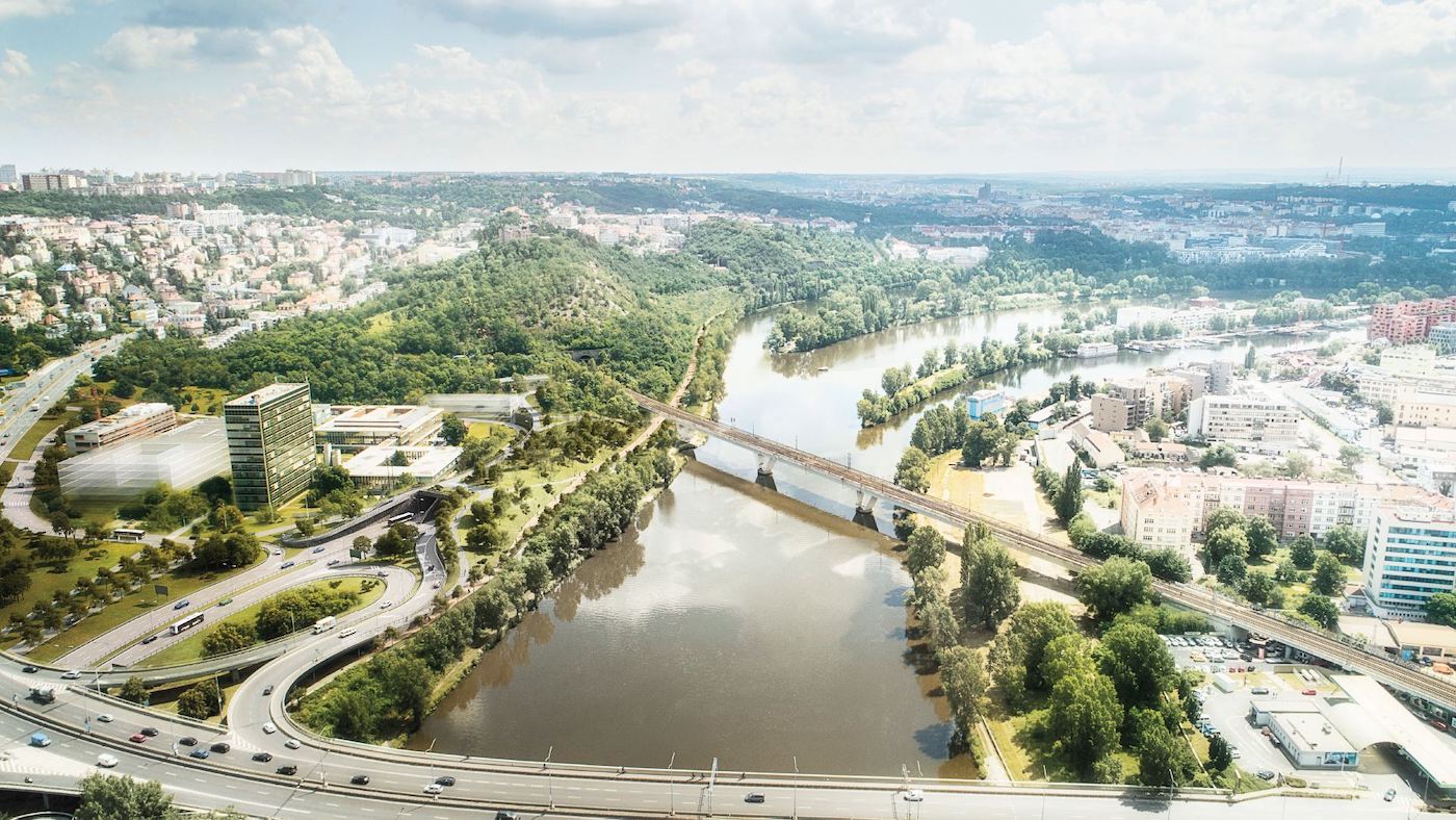 Úprava řešení území Povltavské je součástí přepracování dostavby Městského okruhu, který díky mezioborové spolupráci získal citlivější městotvornou podobu.