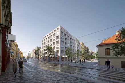 Vítězný návrh městského bytového domu V Botanice, Praha 5, architekt: Atelier bod architekti
