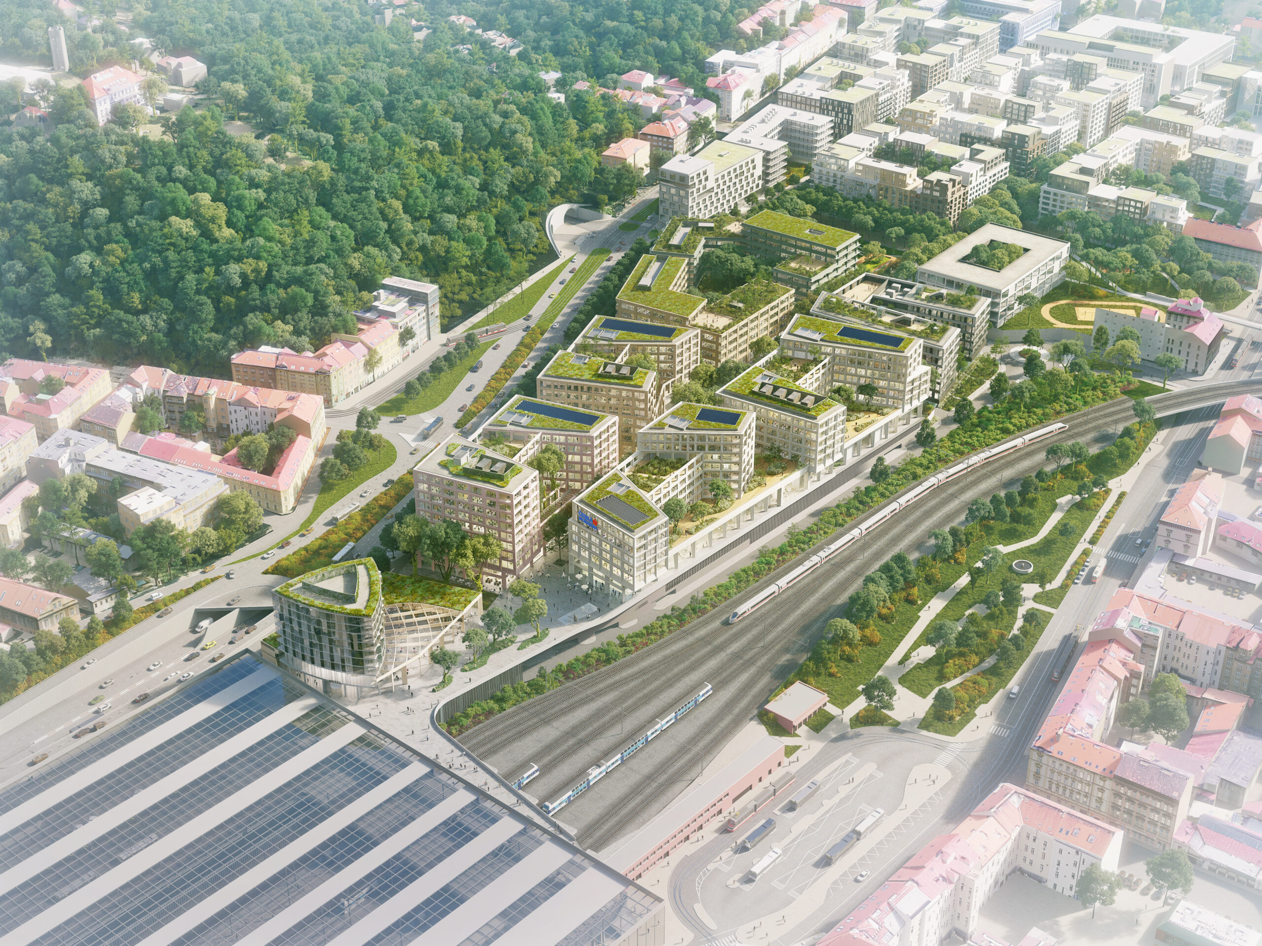 Smíchov City Jih - Autorem zastavovacího plánu jižní části dosud nevyužívaného území je vítězný tým vzešlý ze soutěže: Baumschlager Eberle Architekten a Architects+Planners