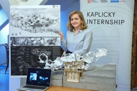 Eva Kvaššayová s prezentací vítězného projektu Cloud scape