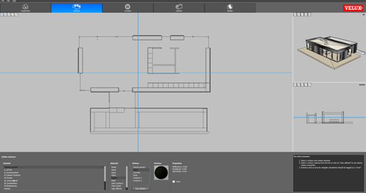 Pracovní prostředí programu Daylight Visualizer