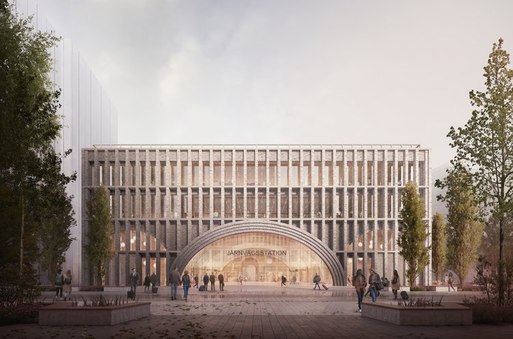 Nová budova nádraží v Gothenburgu, Švédsko, vizualizace: Reiulf Ramstad Arkitekter