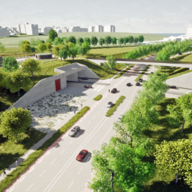 Řešení portálů Jarovského a Malešického tunelu, návrh lávky přes Českobrodskou a sportoviště