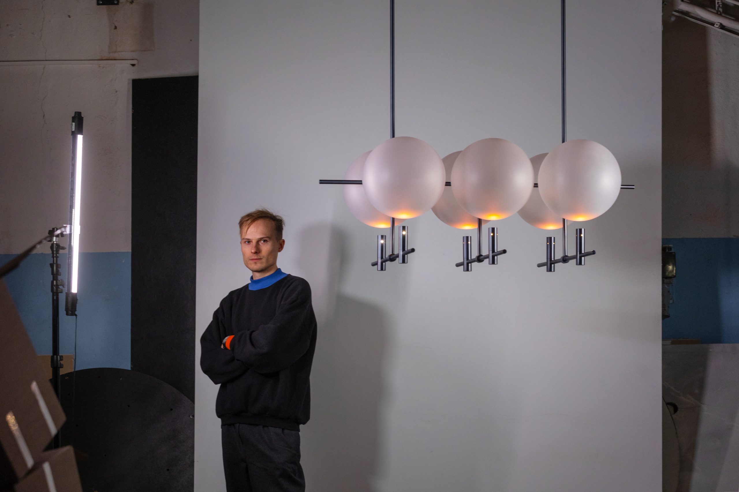 Jiří Krejčiřík se svým svítidlem Luna horizontal