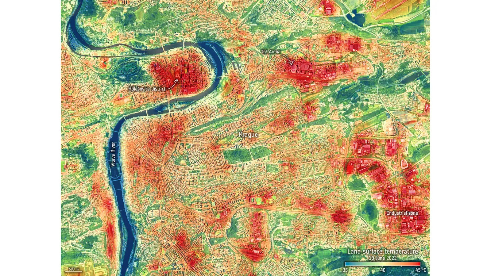 Tepelná mapa Prahy