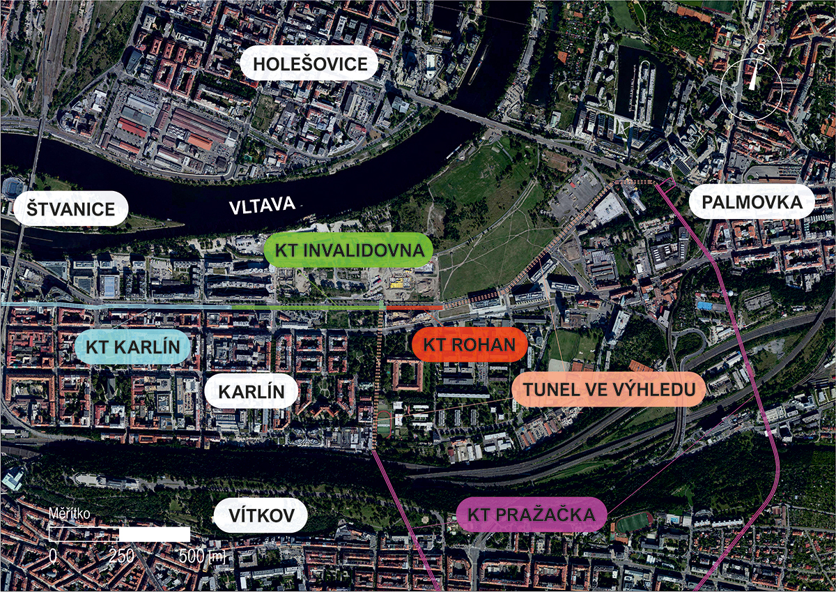 Obr. 2 Situace kabelových tunelů