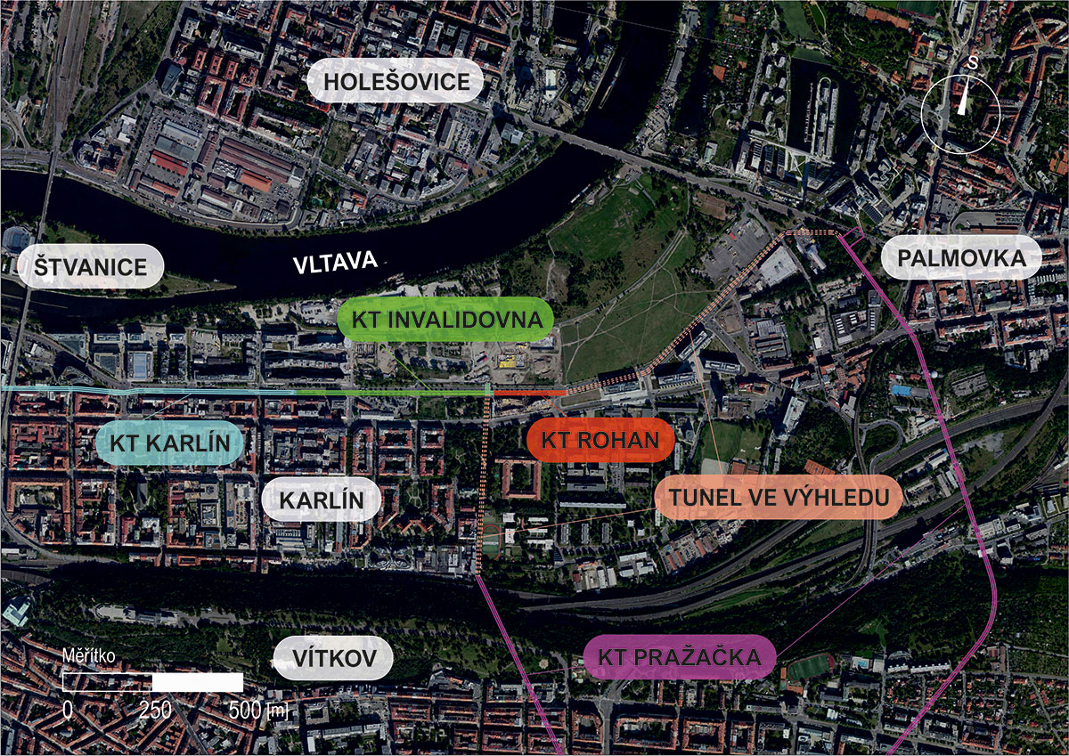 Obrázek 2:situace kabelových tunelů.
