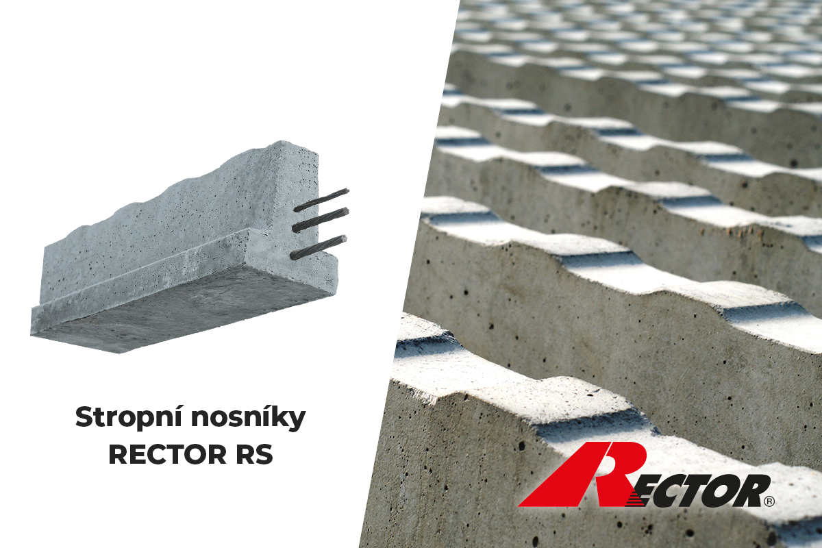 Předpjaté stropní nosníky RECTOR RS jsou betonové nosníky pro pevné a odolné stropy.