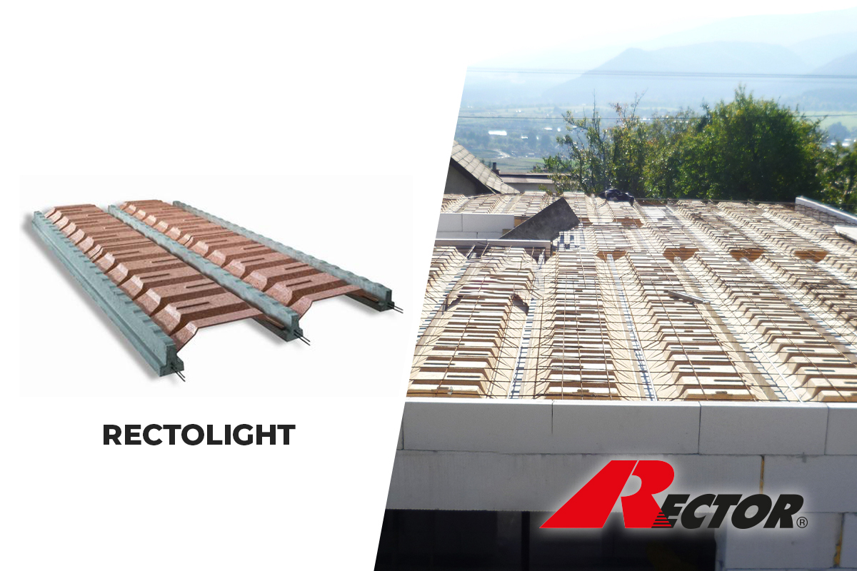 RECTOLIGHT na stavbě znázorňuje montáž lehkého stropního systému na rodinném domě.