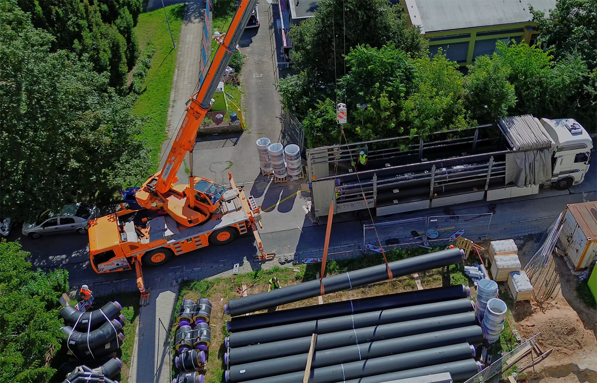 U projektu Brno-Sovinec, který je přípravou na napojení tepla z JE Dukovany, jsme použili ocelové předizolované potrubí dimenze DN500.