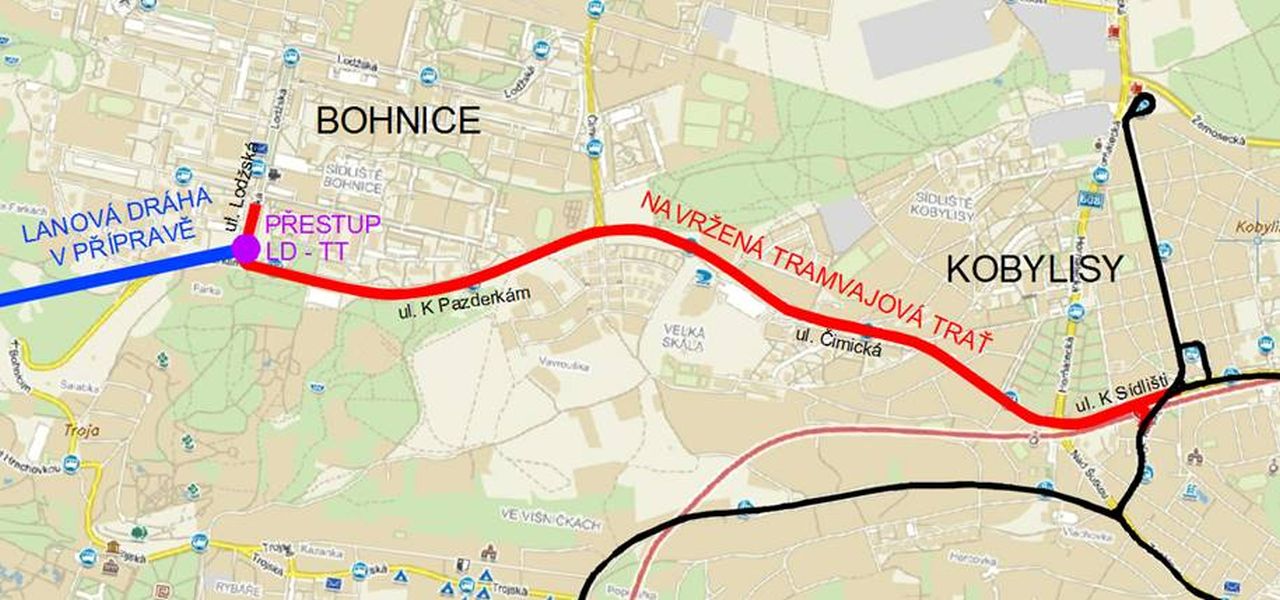 Tramvajová trať z Kobylis do Bohnic