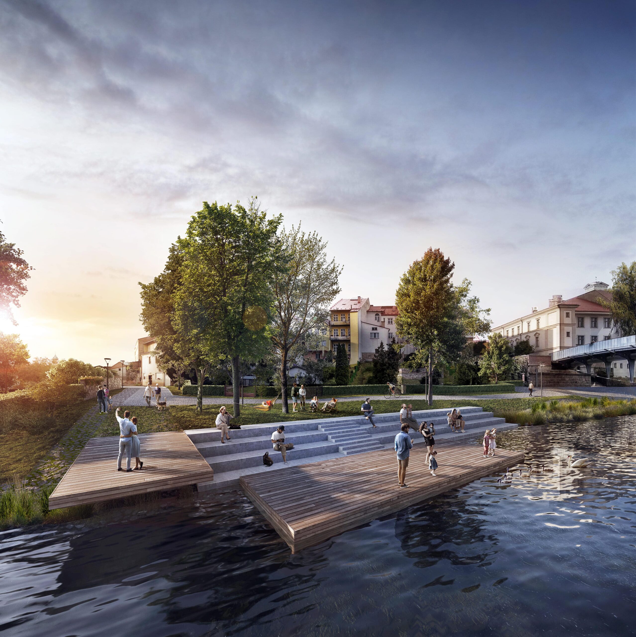 Zelenomodré centrum Jaroměře - molo 