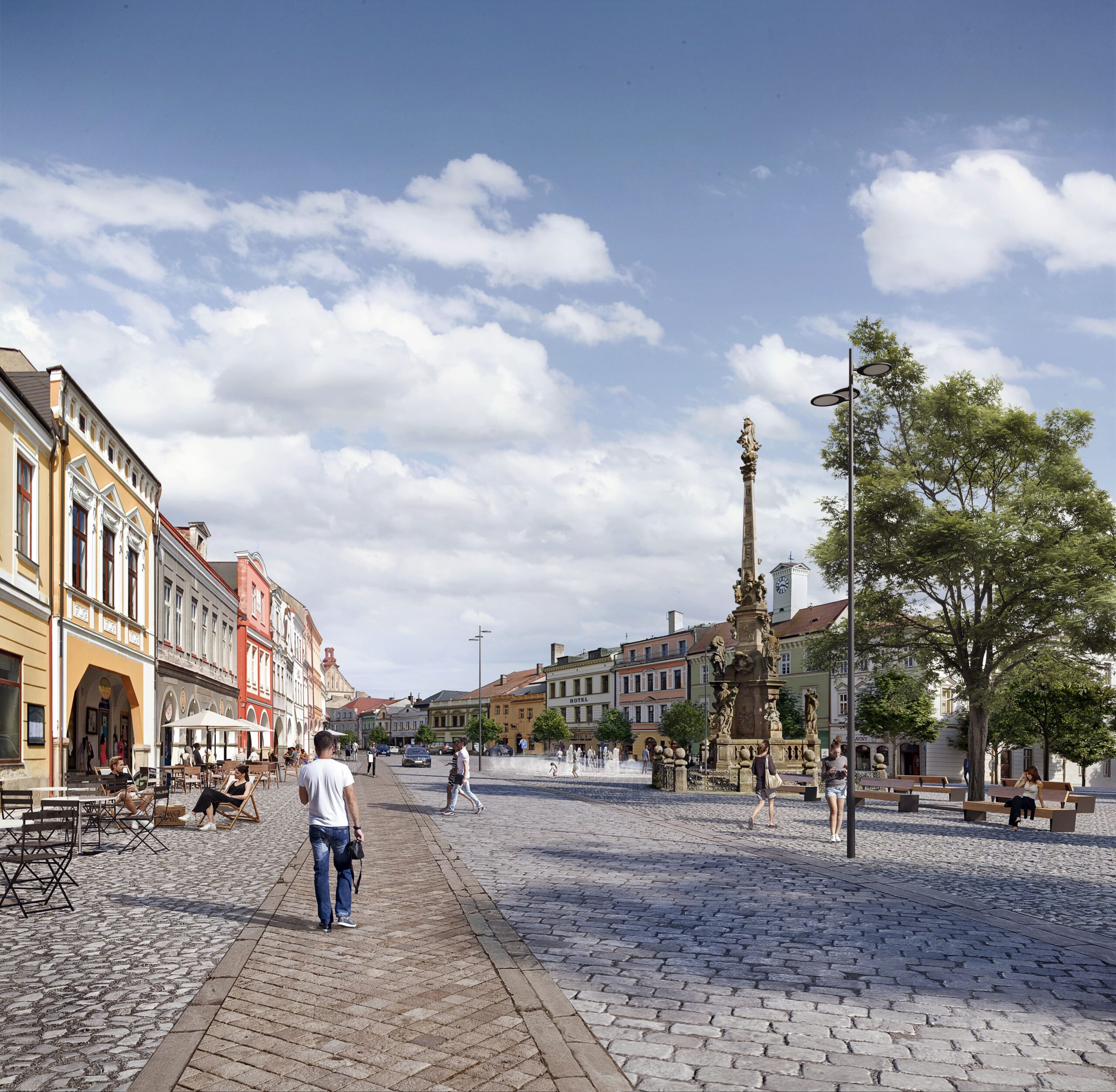 Zelenomodré centrum Jaroměře - náměstí