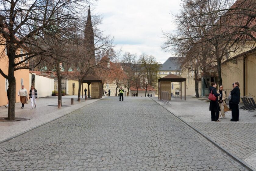 Kontrolní stanoviště Pražského hradu, vizualizace Prašný most