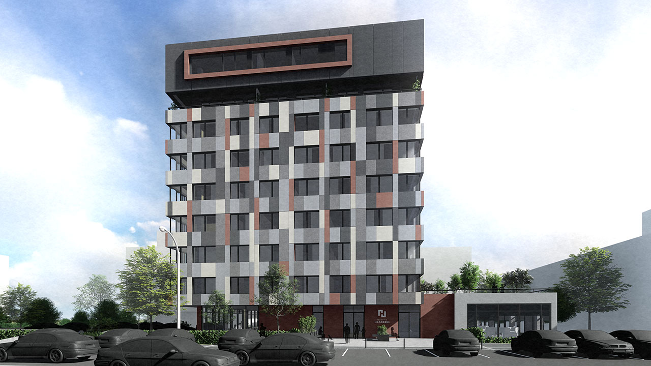 Do nové podoby Hradební byla integrována i mohutná střešní nástavba