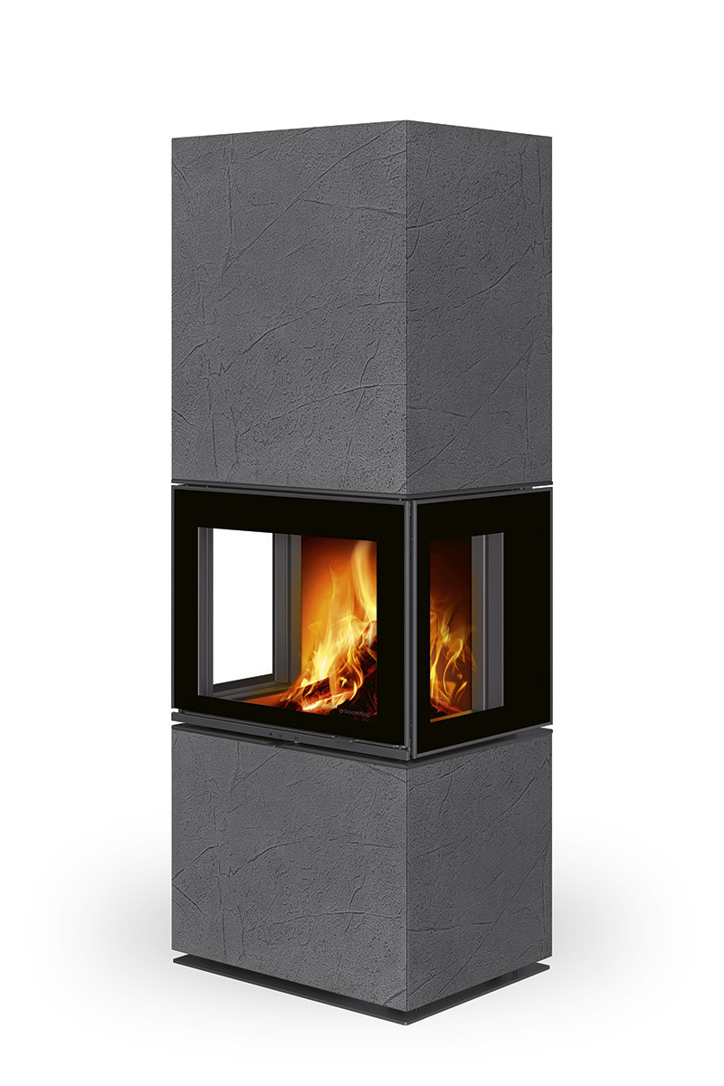 Krb LERA od ROMOTOPU s jemně strukturovaným obkladem THERMALINE ve světlém odstínu šedé.