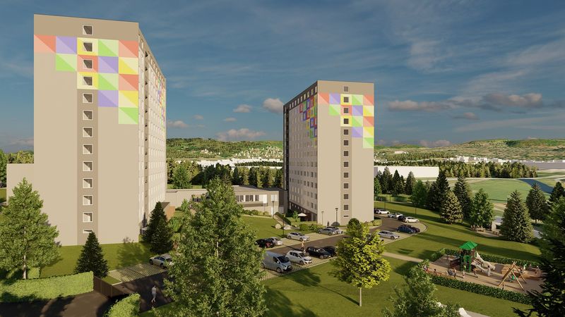 Pohled na Ústí Towers
