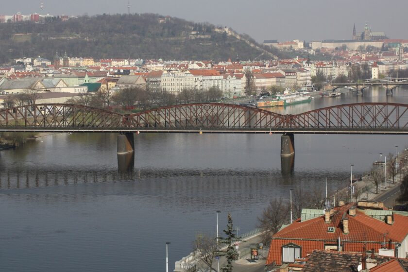 Praha, Vyšehrad, výhled na Vyšehradský most