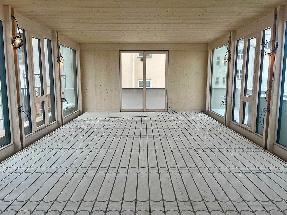 Nástavba v Opavě montáž podlahového vytápění fermacell Therm25